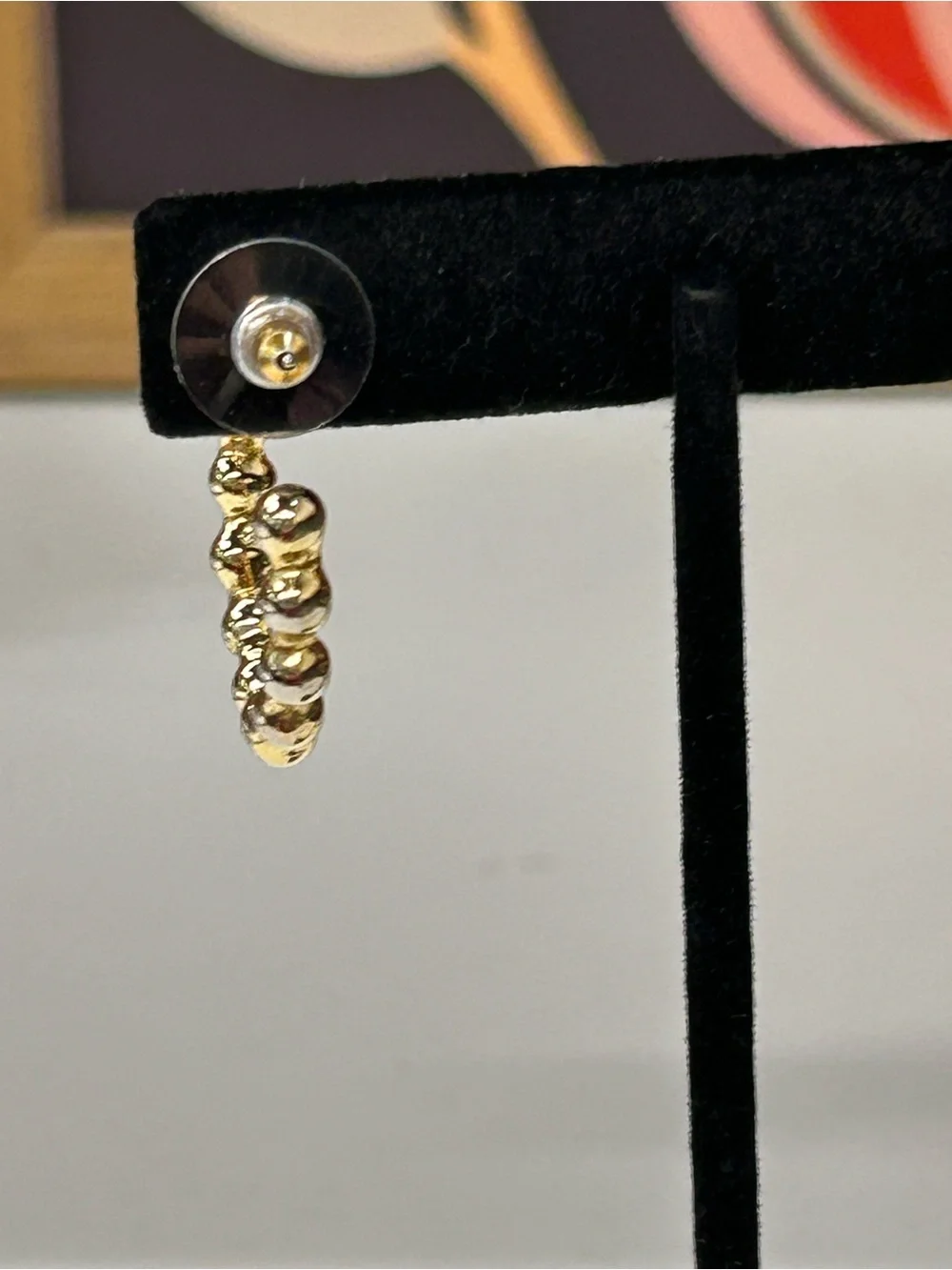 Gold plated bubble hoop earrings